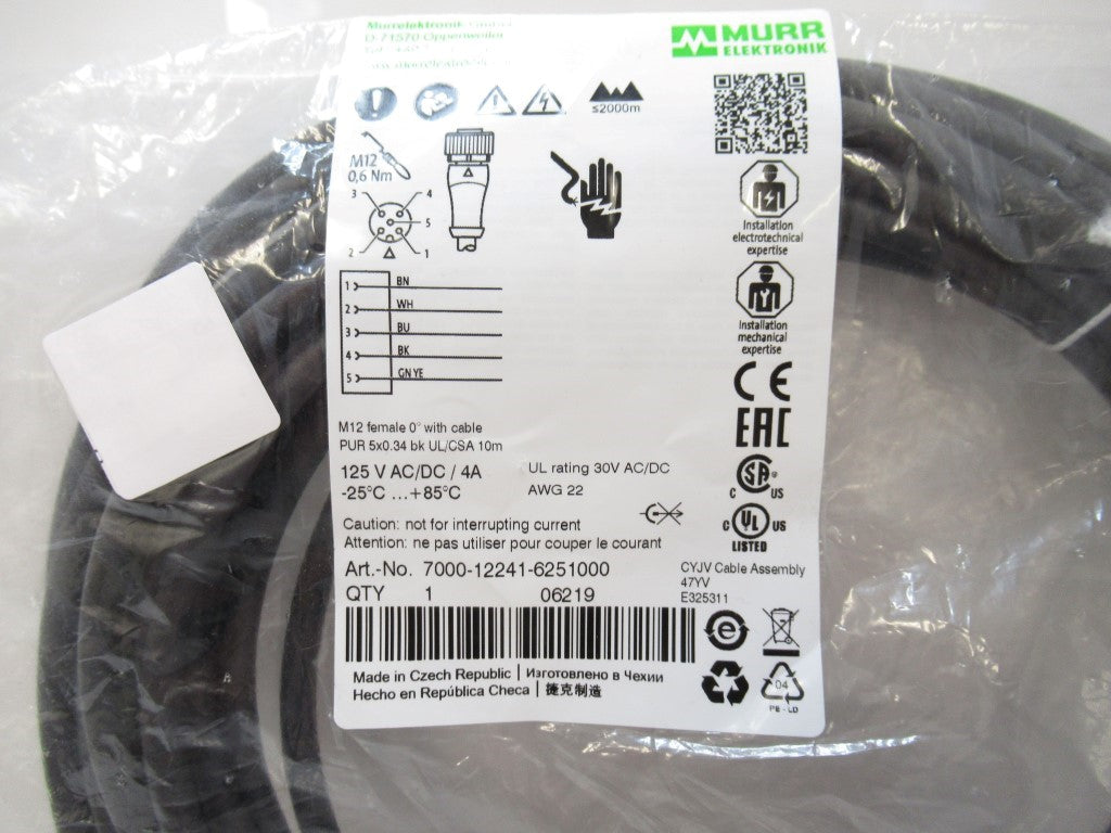 MurrElektronik 7000-12241-6251000 Cable Sensor M12, 5 Pin Female