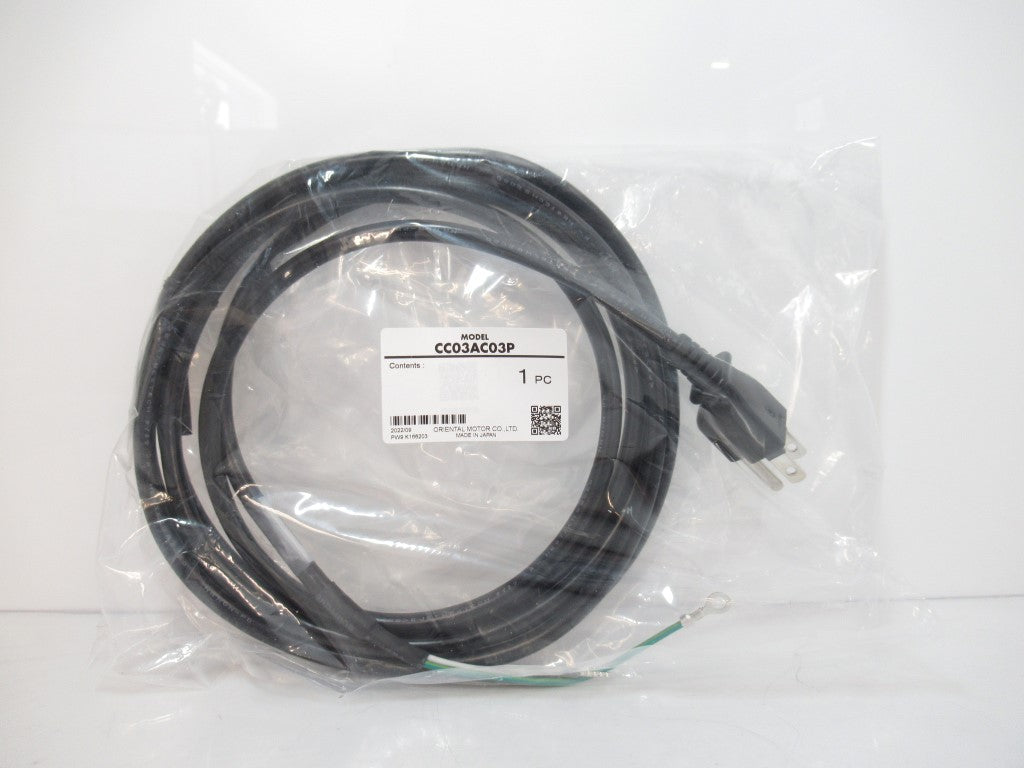 Oriental Motor CC03AC03P Power Supply Cable W/ Plug For Single-Phase 100-120VAC