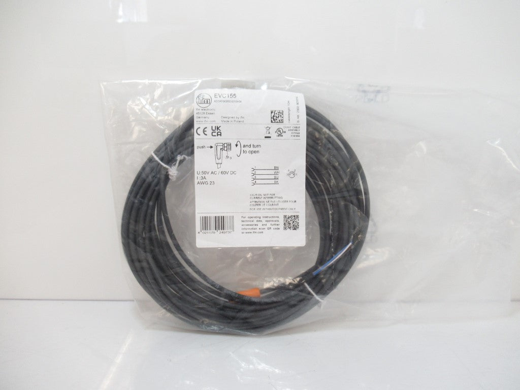 Ifm EVC155 Connecting Cable With Socket, 10m PUR-Cable; M8 Connector