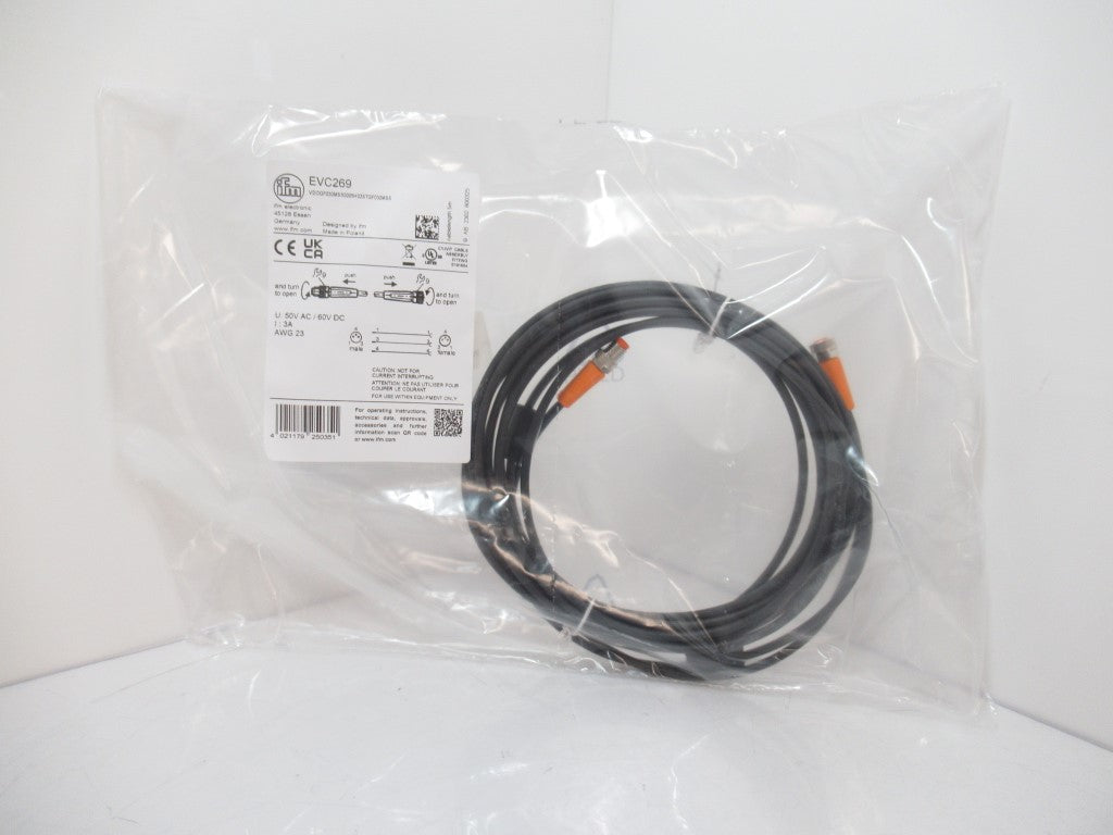 Ifm Electronic EVC269 Connection Cable, 5 m PUR-Cable; M8 Connector