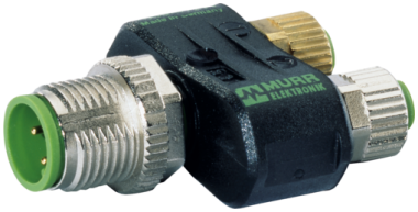 MurrElektronik 7000-41211-0000000 T-Coupler Slimline M12 Male/2x M8 Female A-Cod