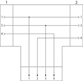 MurrElektronik 7000-41211-0000000 T-Coupler Slimline M12 Male/2x M8 Female A-Cod