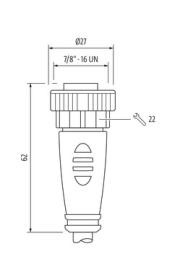 MurrElektronik 7000-78021-9610500 7/8" Female 0° With Cable