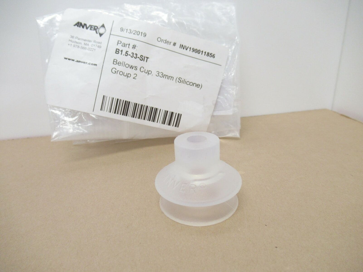 B1.5-33-SIT B1533SIT Anver Vacuum Cup Bellows Cup 33mm Silicone Sold By Unit New