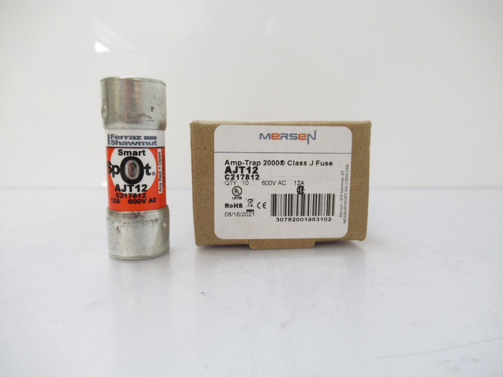 AJT12 Mersen Fuse Class J, Amp-Trap, 12 A, 600V AC Sold Per Pack Of 10