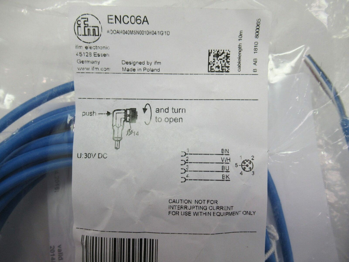 ENC06A ADOAH040MSN0010H04/1G/1D Ifm Electronic Connecting Cable (New In Bag)