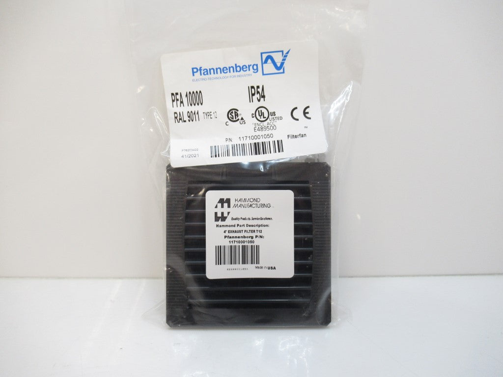 PFA10000 Pfannenberg 4" Exhaust Filter, Type 12, Black Grill, New In Bag