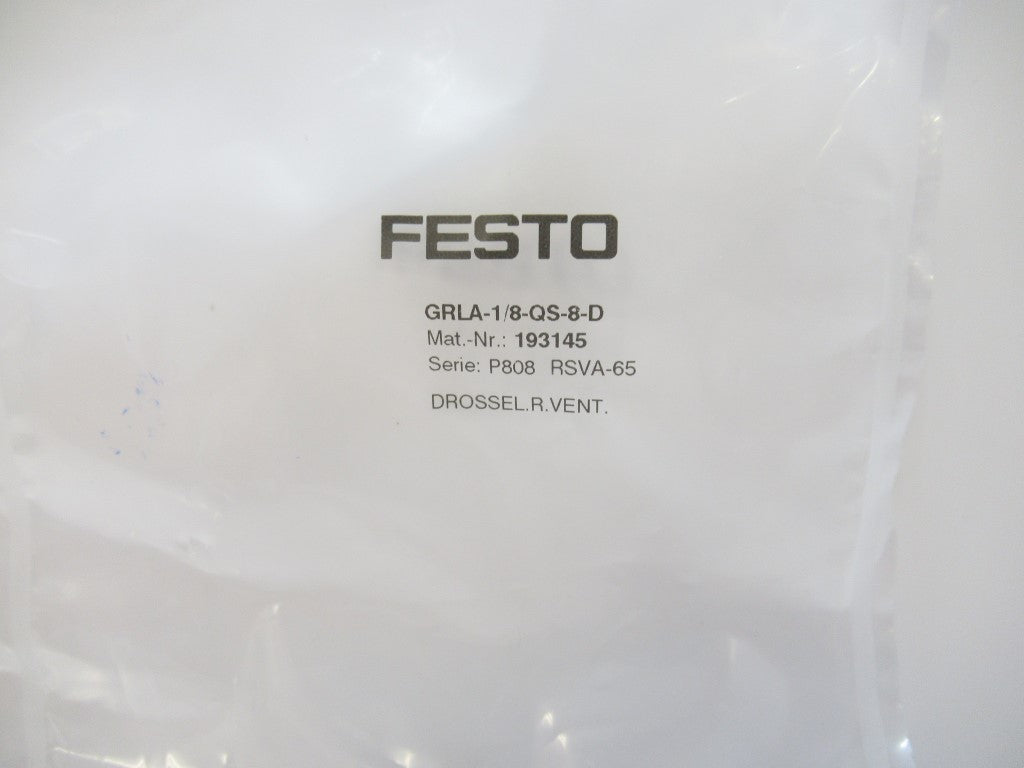 GRLA-1/8-QS-8-D GRLA18QS8D 193145 Festo One-Way Flow Control Valve