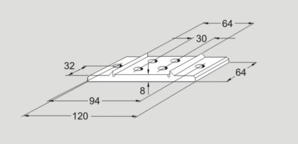 XCFB 64 A XCFB64A FlexLink XC Mounting Plate, Sold By Unit