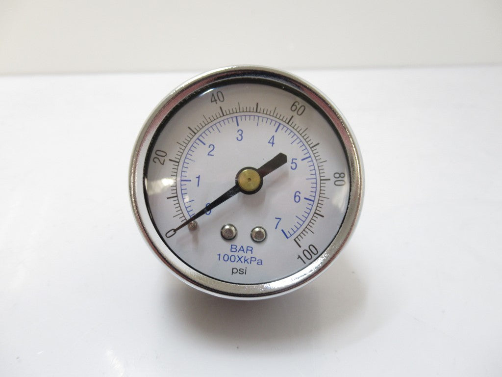 102D-204E 102D204E Gauge 2" Dry 1/4 NPT Male Brass Back 100 PSI/KPA/BAR