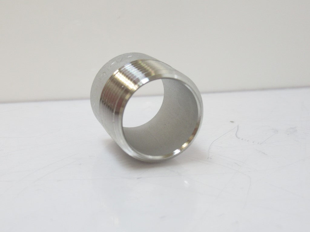 Straight Pipe Adapter, Threaded On One End, 3/4" NPT, 1" Lenght, SS304