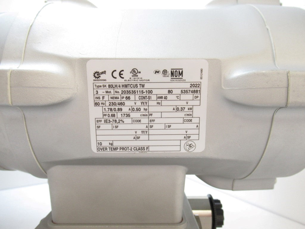 Nord Gear SK 02040.1VXF-80LH/4 HMTCUS Gearmotor 0.50 hp, Ratio 30.00 :1, 2022