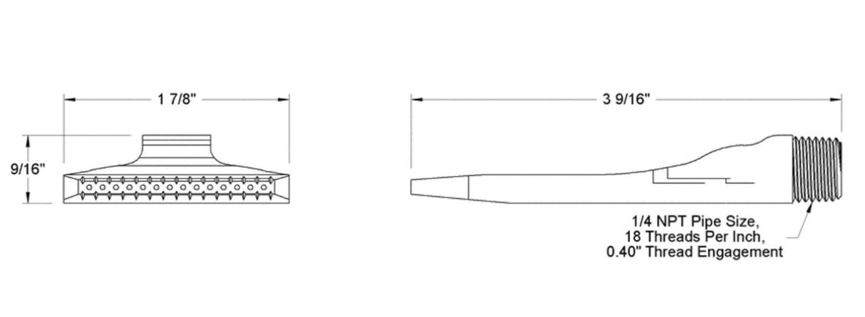 600.130.BC 600130BC Lechler Wd Airflow Air Nozzle, 1/4 NPT, Acetal Plastic