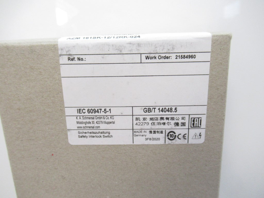 AZM 161SK-12/12RK-024 Schmersal Solenoid Interlock, Keyed (New In Box)