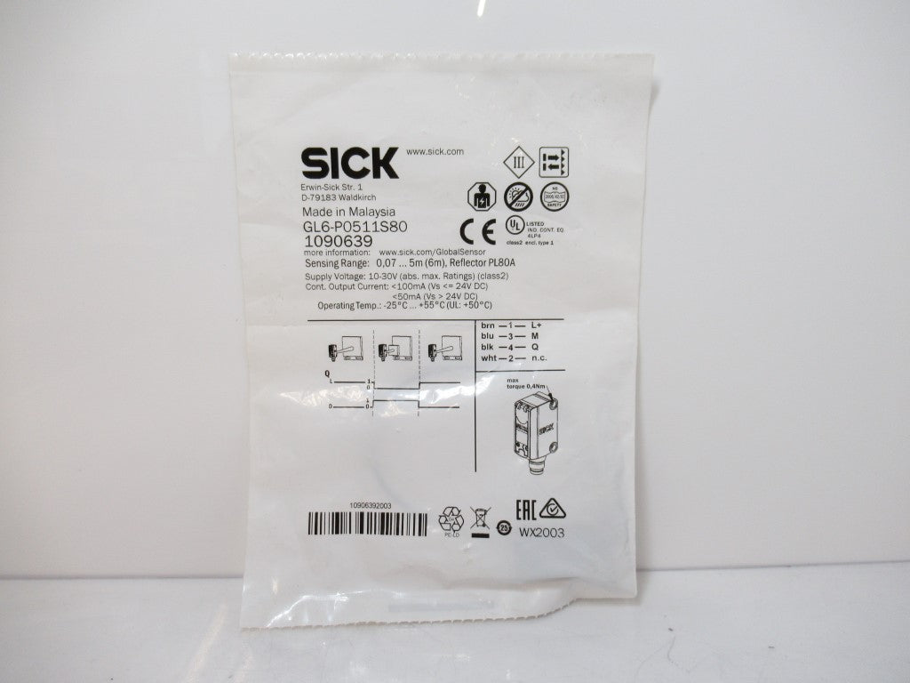 GL6-P0511S80 GL6P0511S80 1090639 Sick Miniature Photoelectric Sensors