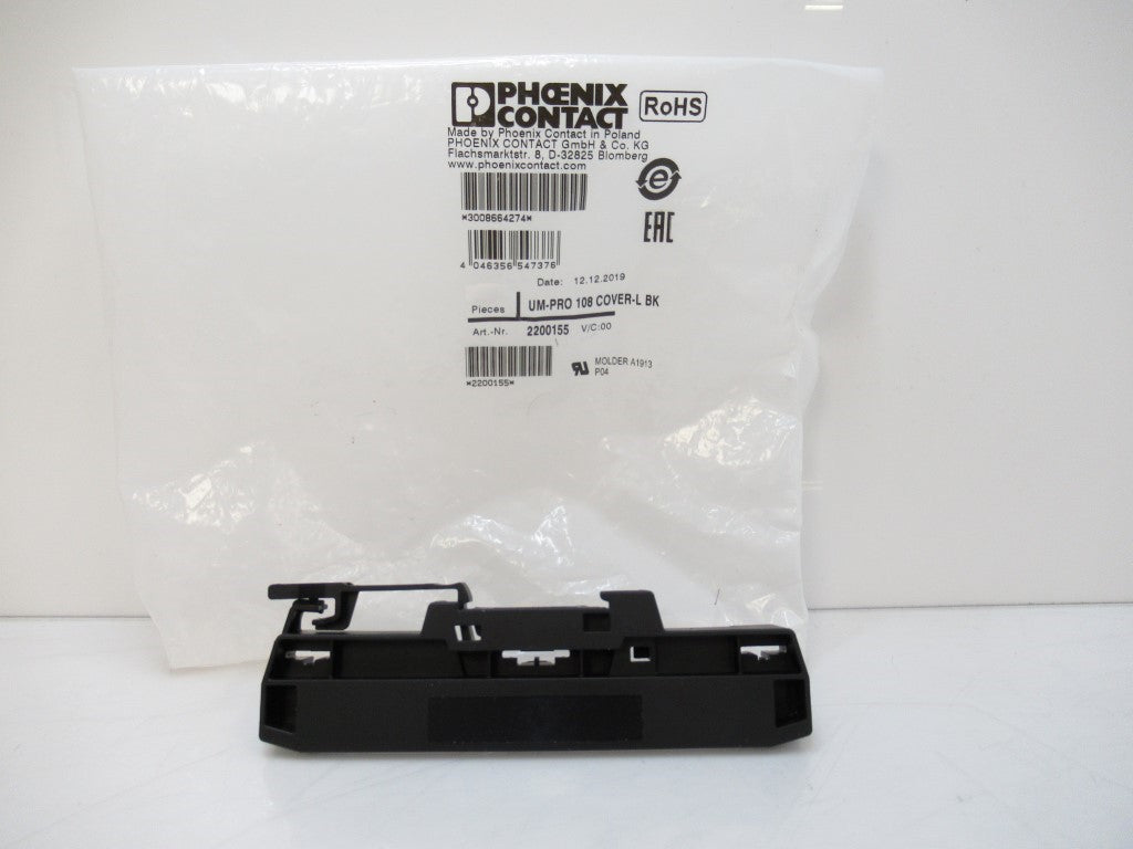 2200172 Phoenix Contact Side Element - UM-PRO LID-92 BK (Sold By Unit New)