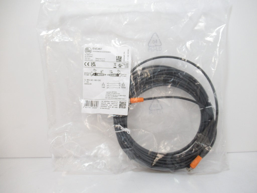 EVC467 Ifm Electronic Connection Cable 3-PIN, 10m, PUR, M8 Straight: Coding A