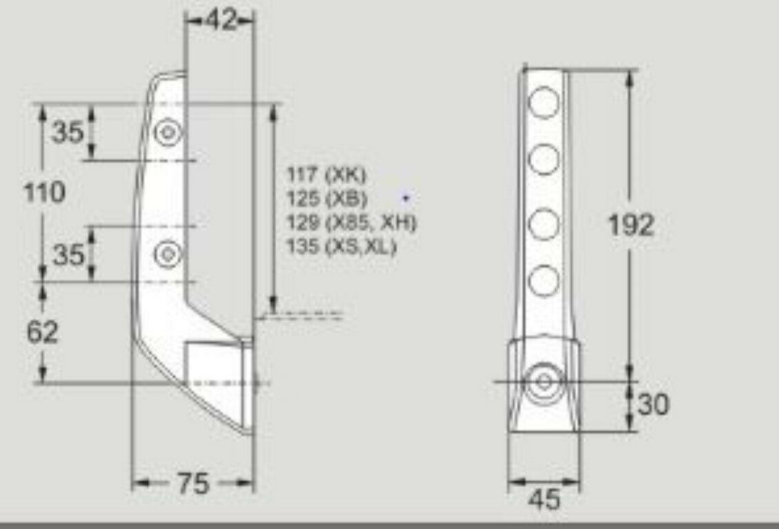 XLRF 42X62 A110 XLRF42X62A110 Flexlink Guide Rail Bracket, Sold By Unit