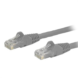 StarTech CB N6PATCH4GR 4ft Cat6 Ethernet Patch Cable w Snagless RJ45 Gray RTL