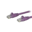 StarTech CB N6PATCH6INPL 6in Cat6 Ethernet Patch Cable w Snagless RJ45 Purple