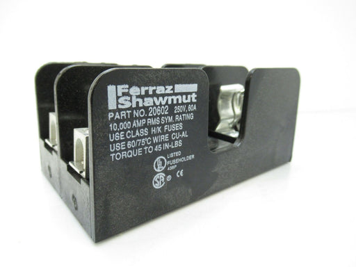Mersen Ferraz Shawmut 20602 Fuse Base 2 Pole Tin-Plate Aluminum