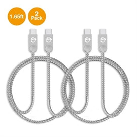 SIIG CB CB-US0P11-S1 1.65ft Zinc Alloy USB-C to USB-C Charging Sync Braided CB