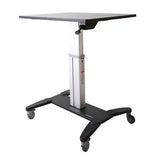 StarTech AC STSCART Mobile Sit-Stand Workstation Black & Silver Retail