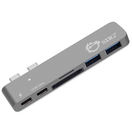 SIIG AC JU-TB0312-S1 Thunderbolt 3 USB-C Hub w Card Reader & PD ADP Space Gray