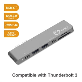 SIIG AC JU-TB0512-S1 Thunderbolt 3 USB Hub HDMI w Card Reader Space Gray