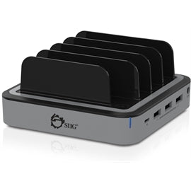 SIIG AC AC-PW1E12-S1 48W 4-Port USB with Type-C PD Laptop Charging Station