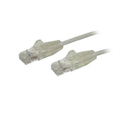 StarTech CB N6PAT1GRS Cat6 Ethernet Cable Slim Snagless RJ45 1ft. Gray Retail