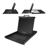 StarTech AC RKCONS1908K 1U 8PT Rackmount KVM Console for Server Rack 19in RTL
