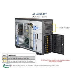 Supermicro SY AS-4023S-TRT(3YR) 4U AMD EPYC 7000 DDR4 2T PCIE 8x3.5SAS SATA