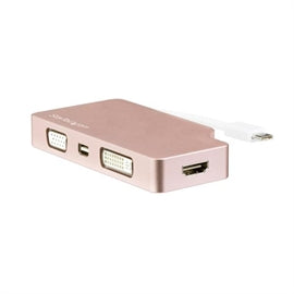 StarTech AC CDPVDHDMDPRG Multiport VideoADT 4in1 USB-CtoVGA DVI HDMI RoseGD