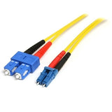 StarTech Cable SMFIBLCSC1 1m Single Mode Duplex Fiber Optic Cable LC-SC Yellow