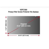 ViewSonic AC VSPF2380 23.8 Privacy Filter Screen Protector f Widescreen Black