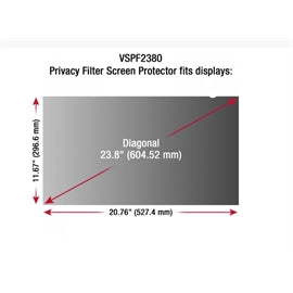 ViewSonic AC VSPF2380 23.8 Privacy Filter Screen Protector f Widescreen Black