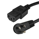 StarTech Cable PXTR10110 10ft Power Cord Right-Angle NEMA 5-15P to C13 Retail