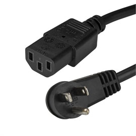 StarTech Cable PXTR10110 10ft Power Cord Right-Angle NEMA 5-15P to C13 Retail
