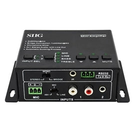SIIG AC CE-AU0011-S1 Mini Digital Amplifier with Microphone input Brown Box