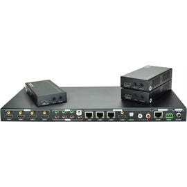 SIIG AC CE-H23W11-S1 HDMI HDBaseT 4x4 4K Matrix Kit source devices Brown Box