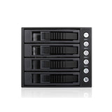 iStarUSA BPU-340HD-BLACK 3x5.25 to 4x3.5 2.5 12Gb s HDD SSD HS Rack Black