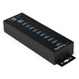 StarTech AC HB30A10AME 10-Port Industrial USB 3.0 Hub w External Power Adapter