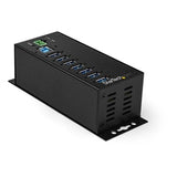 StarTech AC HB30A7AME 7-Port Industrial USB 3.0 Hub w External Power Adapter