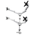 StarTech AC ARMQUADPS Quad-Monitor Mount - Full Motion - Premium Silver Retail
