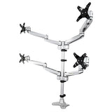 StarTech AC ARMQUADPS Quad-Monitor Mount - Full Motion - Premium Silver Retail