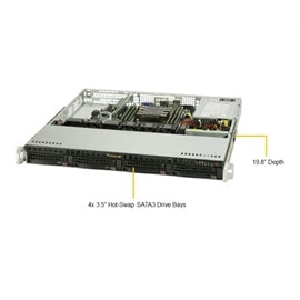 Supermicro SY SYS-5019P-M(5YR) 1U Intel Xeon Scalable S3647 C621 4x3.5HS PCIE