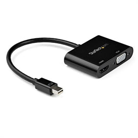 StarTech AC MDP2VGAHD20 Mini DisplayPort to HDMI VGA Adapter - 4K 60Hz BK RTL