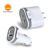 SIIG AC AC-PW1A22-S1 Fast Charging USB Wall Car Charger Bundle Pack White