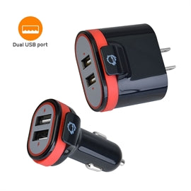 SIIG AC AC-PW1A12-S1 Fast Charging USB Wall & Car Charger Bundle Pack Black
